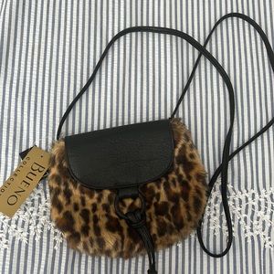 NWT Leopard faux Fur Purse